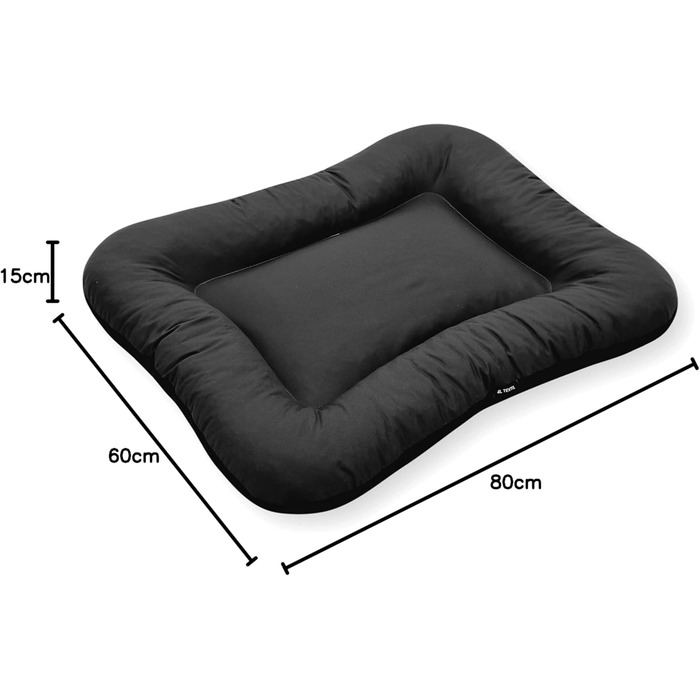 Ліжко для собак середніх порід 4L Textil KLEO, 90x70 см, бежеве, з блискавкою. Ліжко-матрац для собак, вовнове, знімний чохол, легко миється.