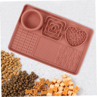 Килимок для собак та котів з присосками, силікон харчового класу, анти-слиз, для повільного годування, нековзний, яскравий, для тварин