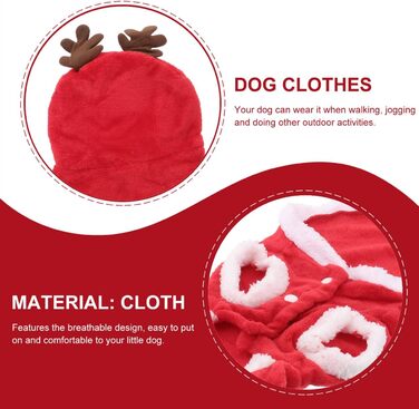 Костюм для собаки/кішки Holibanna на Новий Рік: олень, тепла жилетка, розмір XL