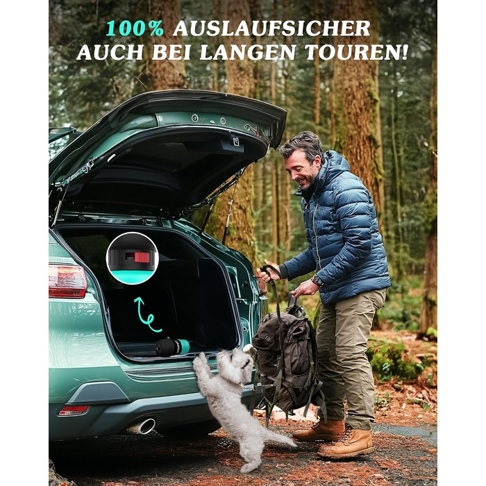 Складана пляшка для води для собак Lesotc 800 мл, вишнево-блакитна, для прогулянок, подорожей та кемпінгу