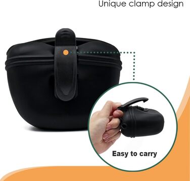 Силіконові мішечки для корму собак, магнітні - 1 шт, чорний колір