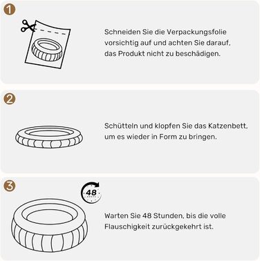 Ліжко для кота FUKUMARU, 48x48x20 см, сіре, м'яке, з бортиками
