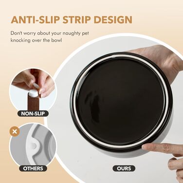 Керамічна годівниця та миска для води Havnina для собак маленьких порід, з неслизьким дном (800 мл, арктичний білий)