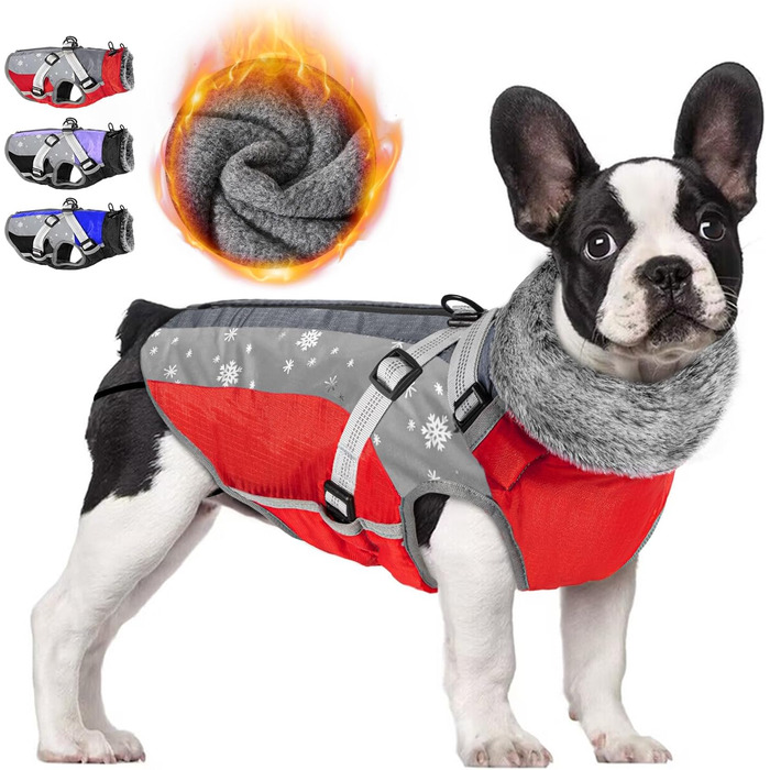 Зимовий одяг для собак Nasjac з відстібаним шлейкою, водонепроникна флісова куртка для собак маленьких, середніх та великих порід, світловідбиваюча регульована пухнаста одяг для собак, жилет для полювання на відкритому повітрі Outdoor Hunter Weste M (Обхв