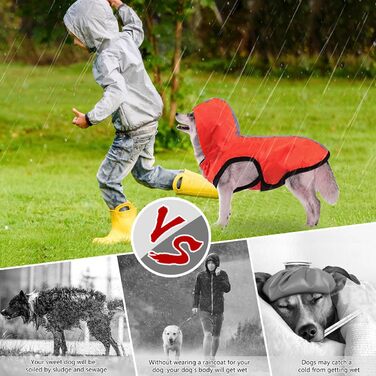 Водонепроникна куртка-комбінезон для собак 2-в-1 Idepet, для малих, середніх та великих собак (2XL, червоний)