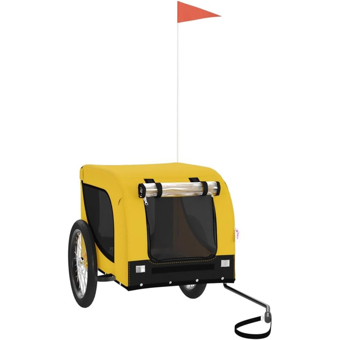 Причіп для велосипеда для собак, жовто-чорний, Oxford-Gewebe та залізо, LH80049