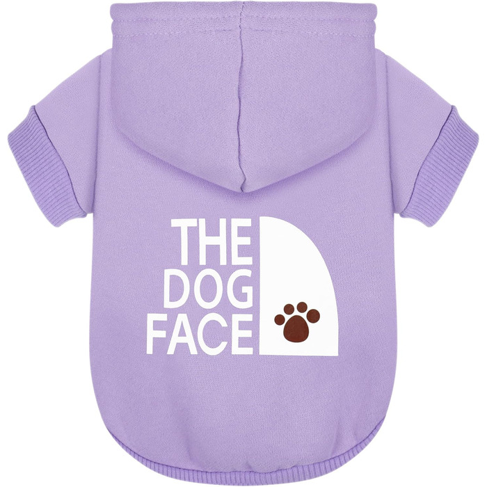 Світшот з капюшоном для чихуахуа Paiaite, теплий та стильний, з принтом 'The Dog Face', одяг для домашніх тварин, розмір XX-Large, фіолетовий
