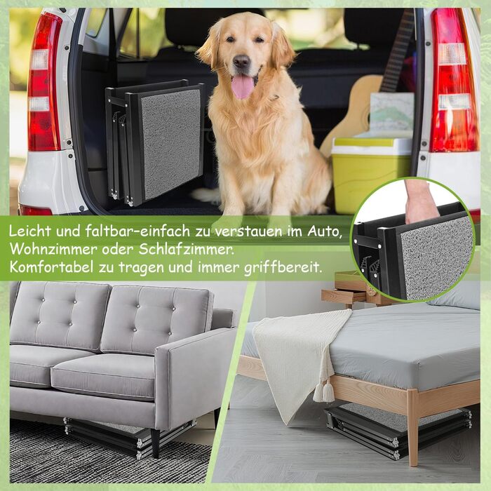 Рампа для собак, складана, 170x44 см – алюмінієва рампа з антиковзким покриттям, до 80 кг, для SUV, легкових авто, автодому