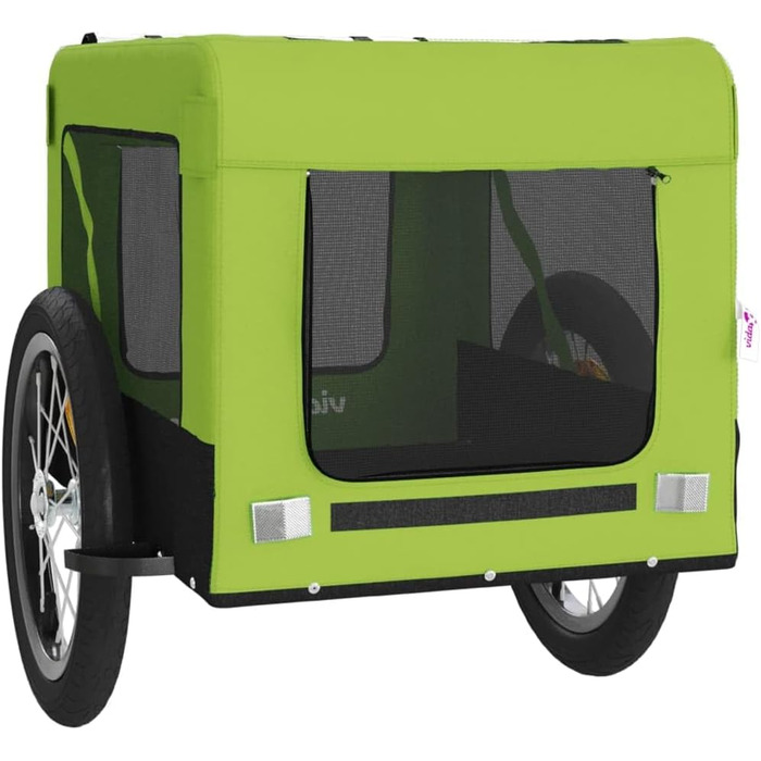 Причіп для велосипеда, переноска для собак, зелений 63x123x66 см