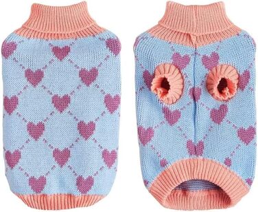 Пуловер для собак, теплий зимовий светр з візерунком, для цуценят та котів (L, Синій) L Синій