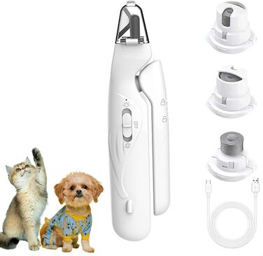 LUCKKY 2-в-1 тример для нігтів домашніх тварин: стригун та шліфувальник для собак та котів з LED-підсвіткою