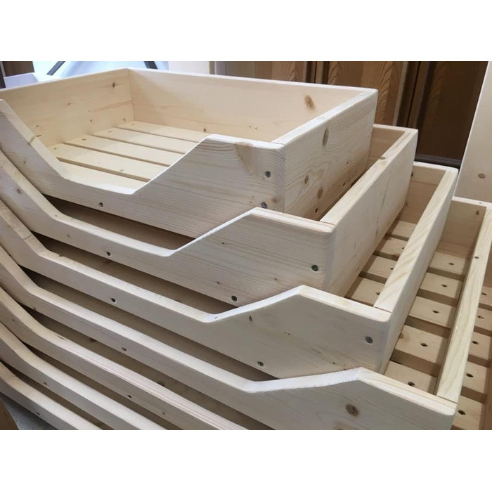 Дерев'яне ліжко для собак Dekorie - 60-110 x 40-60 см - для малих, середніх та великих собак, кошик/софа для собак/кіт, масив дерева, колір натуральний