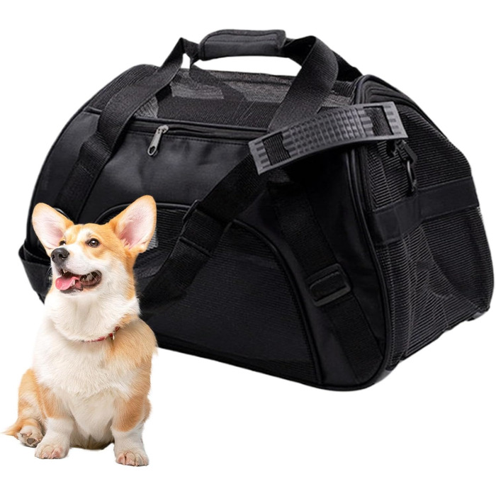 Транспортна переноска для собак та котів, складана, з регульованими плечовими ременями, розмір M