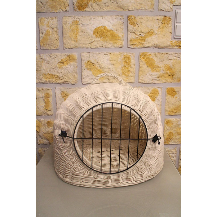 Транспортний кошик для котів, котяча печера, кошик для котів, плетіний кошик з лози, кошик для кота (без подушки)