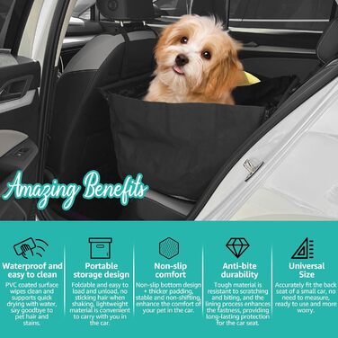 Автокрісло для собак - міцне, водонепроникне, для малих та середніх порід