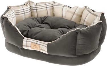 Клітка-лежанка для собак та котів Ferplast Charles, коричнево-чорна, з подушкою, 56 x 42 x 20 см