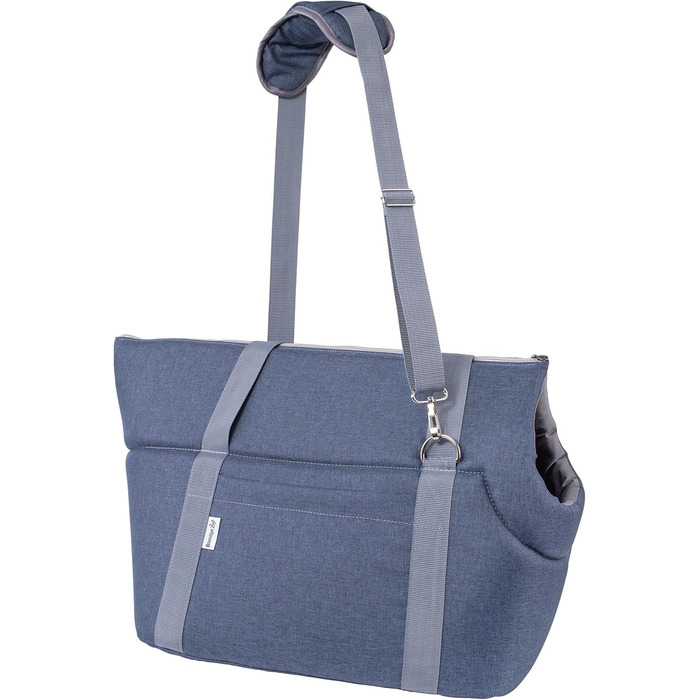 Сумка-переноска для собак BOUTIQUE ZOO XL (до 15 кг) – велика переноска для собак та котів – м'яка, складна, пральна – 52×35×39 см – (52 x 35 x 39 см, Деним)