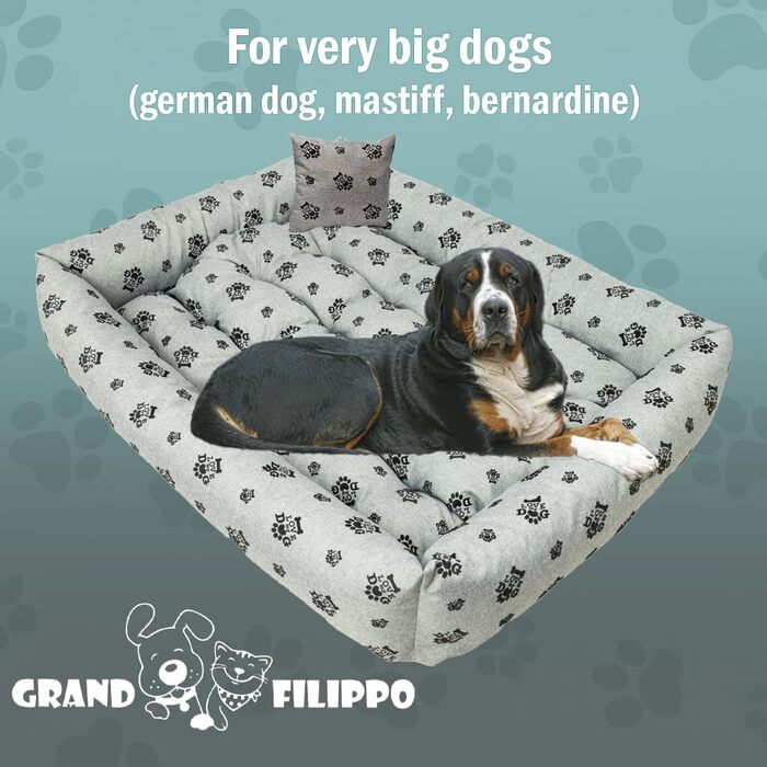 Водонепроникне ліжко для собак - ліжка для маленьких та великих собак - ліжко для собак з неслизьким дном - собачий кошик, собачий лежак (120x90x20, сіре льоноподібне, 