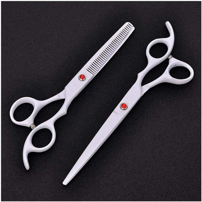 Професійна ножиця для собак, вигнута, для грумінгу, біла