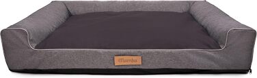 Персоналізоване собаче ліжко XL - для великих, середніх собак - подушка, корзинка для собак - килимок для собак з гравіюванням імені (Сірий, L 100 x B 65 x H 17 см)