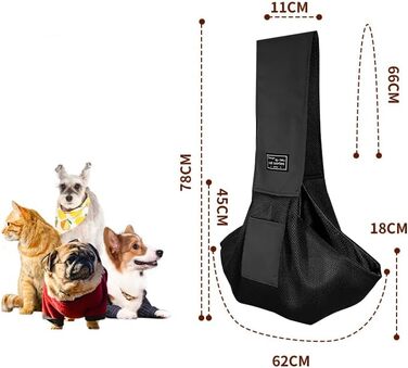 Сумка-кенгуру для собак до 5 кг, чорна. Зручна переноска для тварин, складана, з широким плечовим ременем. Підходить для собак, котів, цуценят та інших дрібних тварин. Ідеальна для прогулянок на відкритому повітрі.