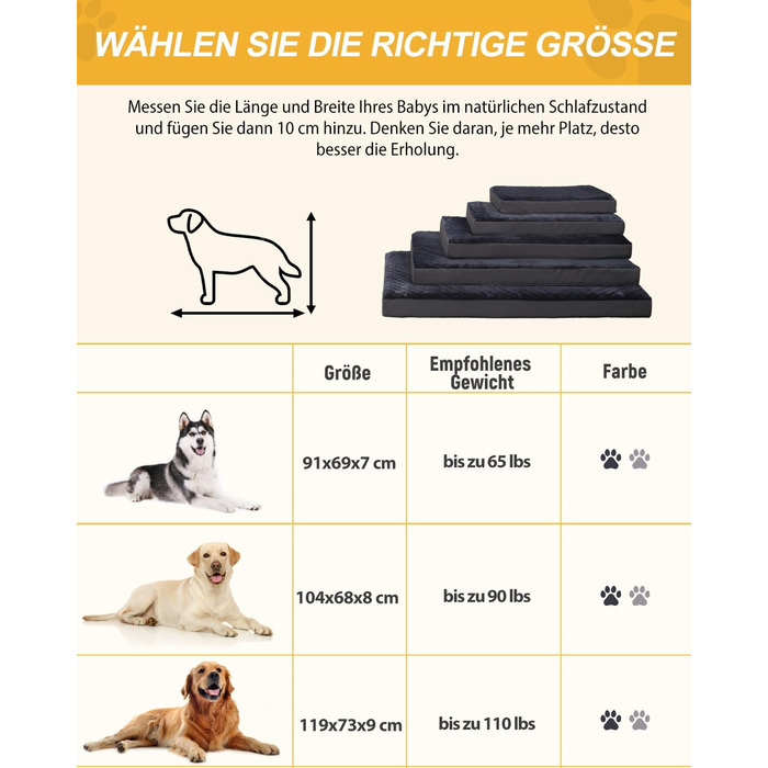 Ортопедичне ліжко для собак Favodormir, велике та середнє, 91x69x7 см, сіре, водонепроникне, для дому та вулиці