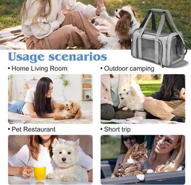 Транспортна сумка для кота та собаки, сіра, 45x30x30 см (до 8 кг)