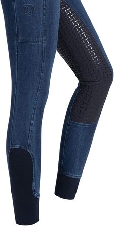 Джинсові легінси для верхової їзди RIDERS CHOICE з повним силіконовим покриттям та кишенею для телефону - RidersDeal Collection, 32, Темно-синій