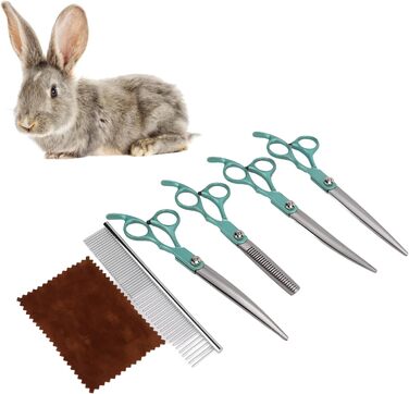 Набір ножиць для грумінгу домашніх тварин TOPINCN з нержавіючої сталі, 7 дюймів, для собак, котів, кроликів