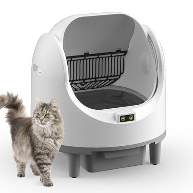 Автоматичний лоток для котів XXL з самоочищенням, з керуванням через додаток та датчиком безпеки. Великий об'єм, захист від защемлення. Підходить для кількох котів.