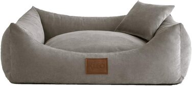 Собаче ліжко Sofa Sun XXL 130x100 см, сіре, 6 розмірів, 4 кольори, диван для собак, подушка, кошик