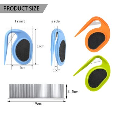 Гребінець для вичісування котів та собак, 4 шт. - для видалення котушок шерсті