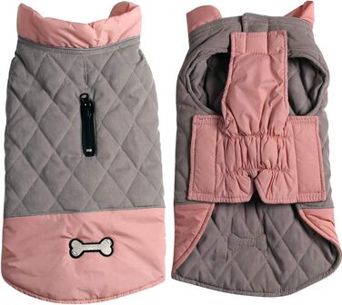 Водонепроникний теплий дощовик для собак, XS, рожевий/сірий (1 шт.)
