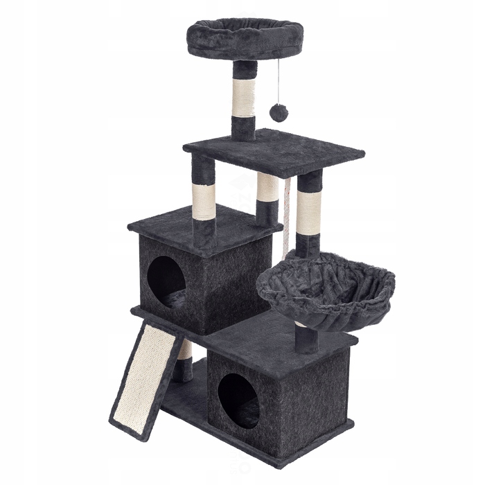 Високий когтеточка-комплекс із лежаком та стовпчиком для кігтів, вежа ZooVentus 101 — 160 см