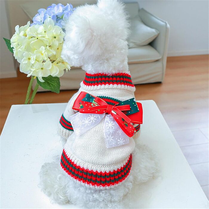 Пуловер для тварин на Новий рік, для котів та собак, в'язаний з петлею, для холодної погоди, цуценята, 2 ноги, в'язані вироби для котів, цуценят, маленьких собак, розмір XS (Зелений)