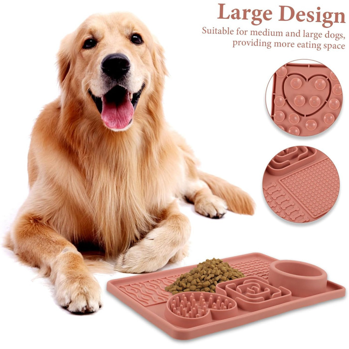Гумова килимок для собак з присосками, неслизький, великий, силіконовий, для повільного годування, аксесуар для цуценят та собак