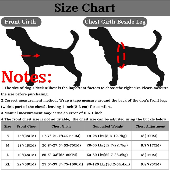 Шлейка для собак Eeyfarog No Pull без ривка, для малих та середніх порід, чорна, регульована, світловідбиваюча (M, обхват грудей 53–70 см)