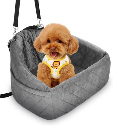 Автомобільний лежак для собак на заднє сидіння, 50x52x28 см, сірий. Лежак для собак у машину з кріпленнями, водовідштовхуючий, для маленьких та середніх порід