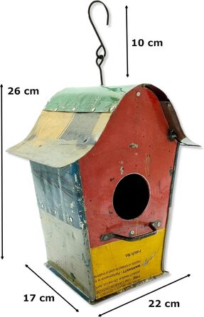 Металева годівниця для птахів, 22 x 36 см, кольорова, для саду та декору