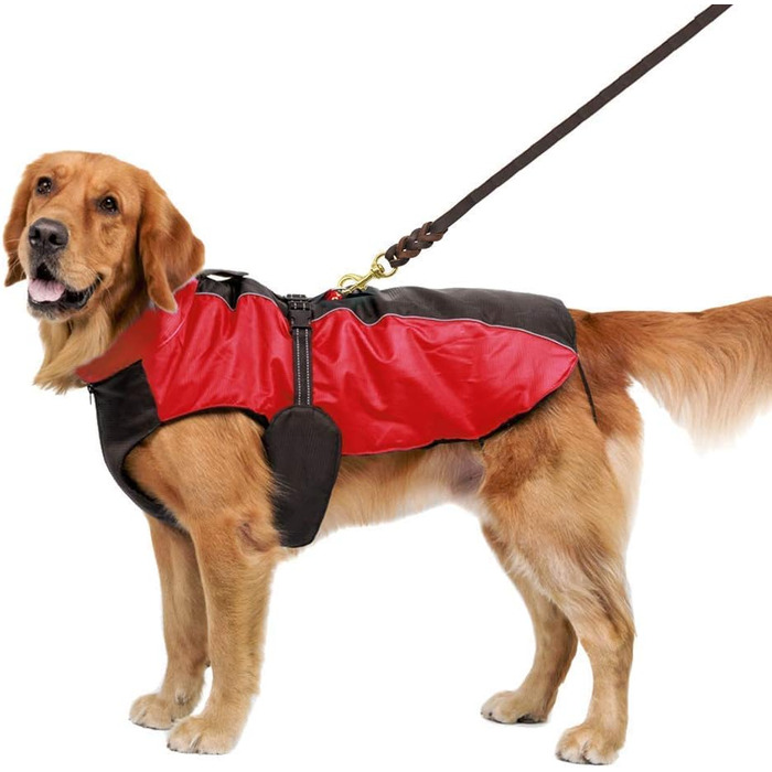 Водонепроникна зимова куртка для собак Beirui (5XL) – тепла флісова підкладка, червона