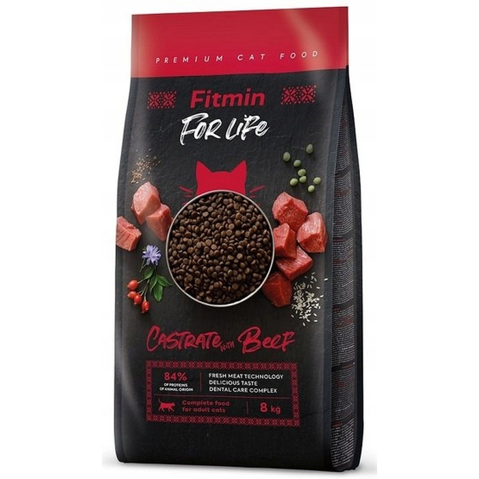 Сухий корм для котів Fitmin For Life Castrate Beef (для кастрованих), яловичина, 8 кг