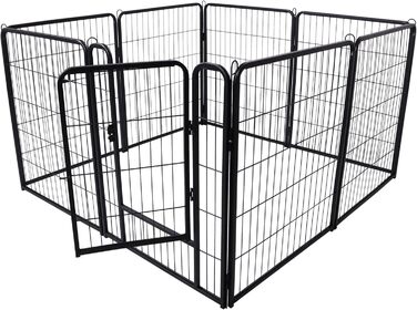 Вольєр для цуценят LZQ: розбірний вольєр для собак, 8 панелей 80x65 см, для дому та саду
