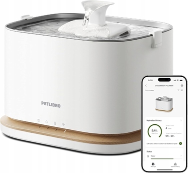 Бездротова фонтан-поїлка для котів Petlibro Upgraded Dockstream 2, безшумна, 3 л