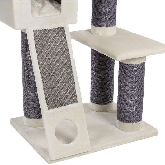 Котячий будиночок Kratzbaum Maine Coon 209 XXL - міцна кігтеточка для котів з товстими сизаловими стовпами (20 см), великий та стійкий, котячий будиночок, комплекс для лазіння, меблі для котів (бежевий)