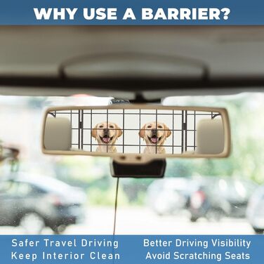 Бар'єр для собак OUSHENG в SUV: регульована перегородка для автомобіля, сітка, чорний колір