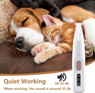 Триммер для догляду за лапами собак та котів з LED-підсвічуванням, USB-C, тихий, водонепроникний