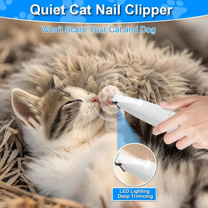 Професійний триммер для тварин PawTrim Pro з LED-підсвічуванням: бездротовий, водонепроникний, USB-зарядка, для собак, котів, догляду за лапами, вухами, обличчям та тілом