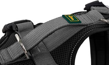 Нашийник для собак HUNTER Maldon, чорний/сірий, XS: м'який, комфортний, з 3M Scotchlite, 4-разове регулювання, з м'яким ручним захопленням