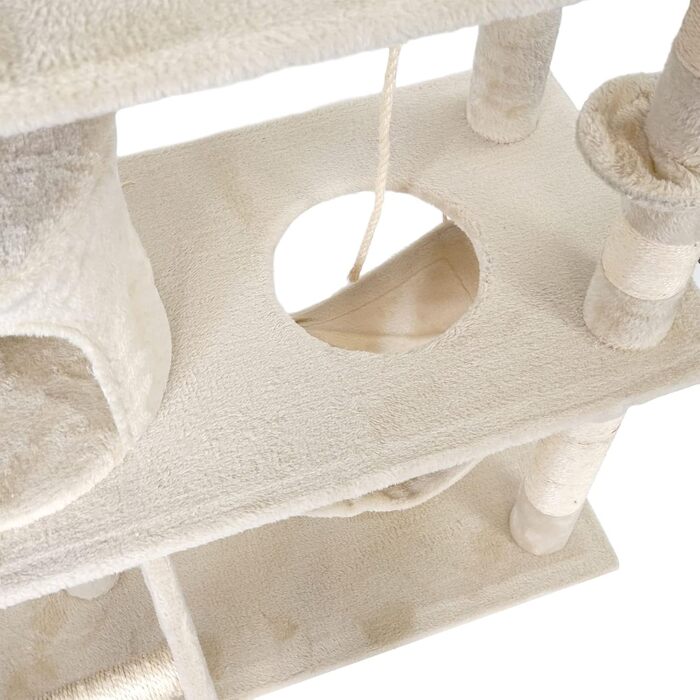 Дерево для котів Wiltec у бежевому кольорі, 141 см, з сизалю, будиночком, гамаком та лежанкою