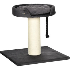 Когтеточка для великих котів PawHut XXL, стійке котяче дерево з лежаком, ігровий комплекс, сірий, з сизалевими стовпами та канатом